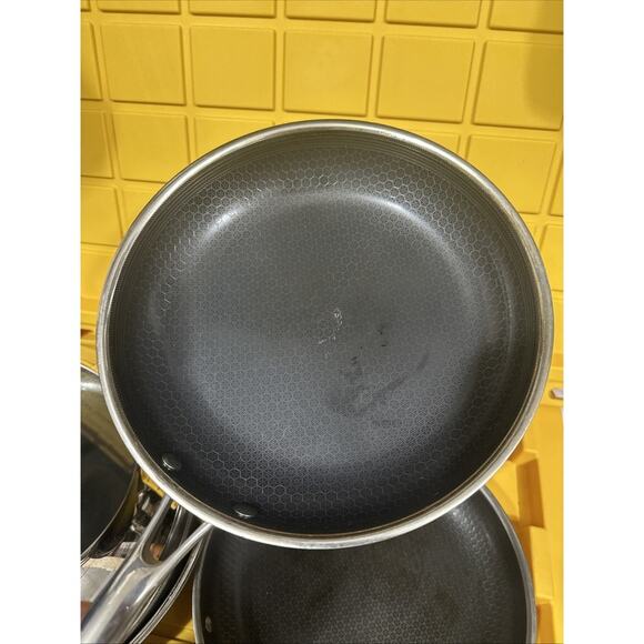 HEXCLAD 5 Piece Nonstick Stainless Steel Frying Pan Set 10 12 and 14"pan $600 - Picture 7 of 8